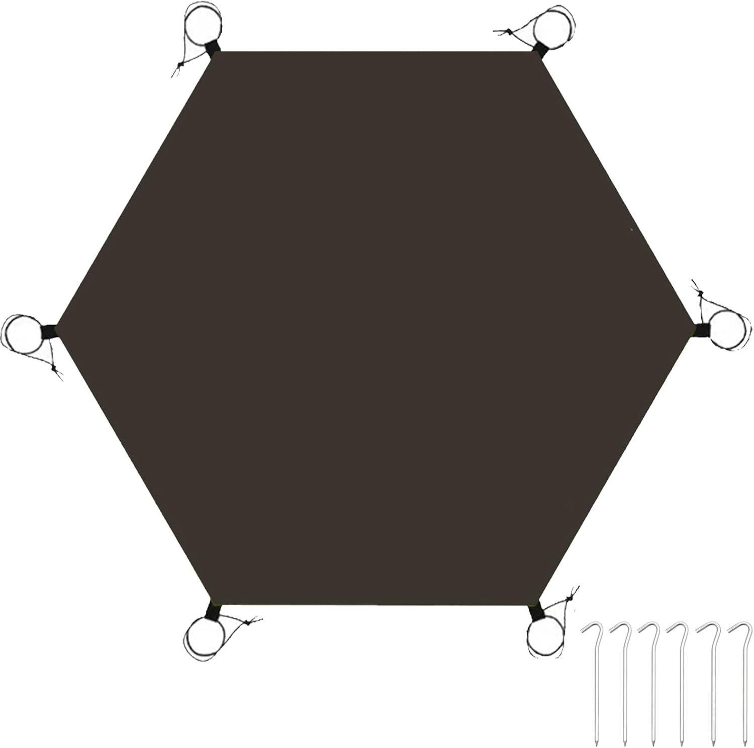 Large Hexagonal Tent Footprint Multifunctional Floor Mat Camping Gear Must Haves Hiking and Survival Gear Tarp Tent Moisture-proof Floor Mat