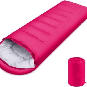 Sleeping Bag, Lightweight 3 Season Weather Sleep Bags for Kids Adults Girls Women, Microfiber Filled 5-20 Degree for Backpacking/Hiking/Camping/Mountaineering with Compression Sack