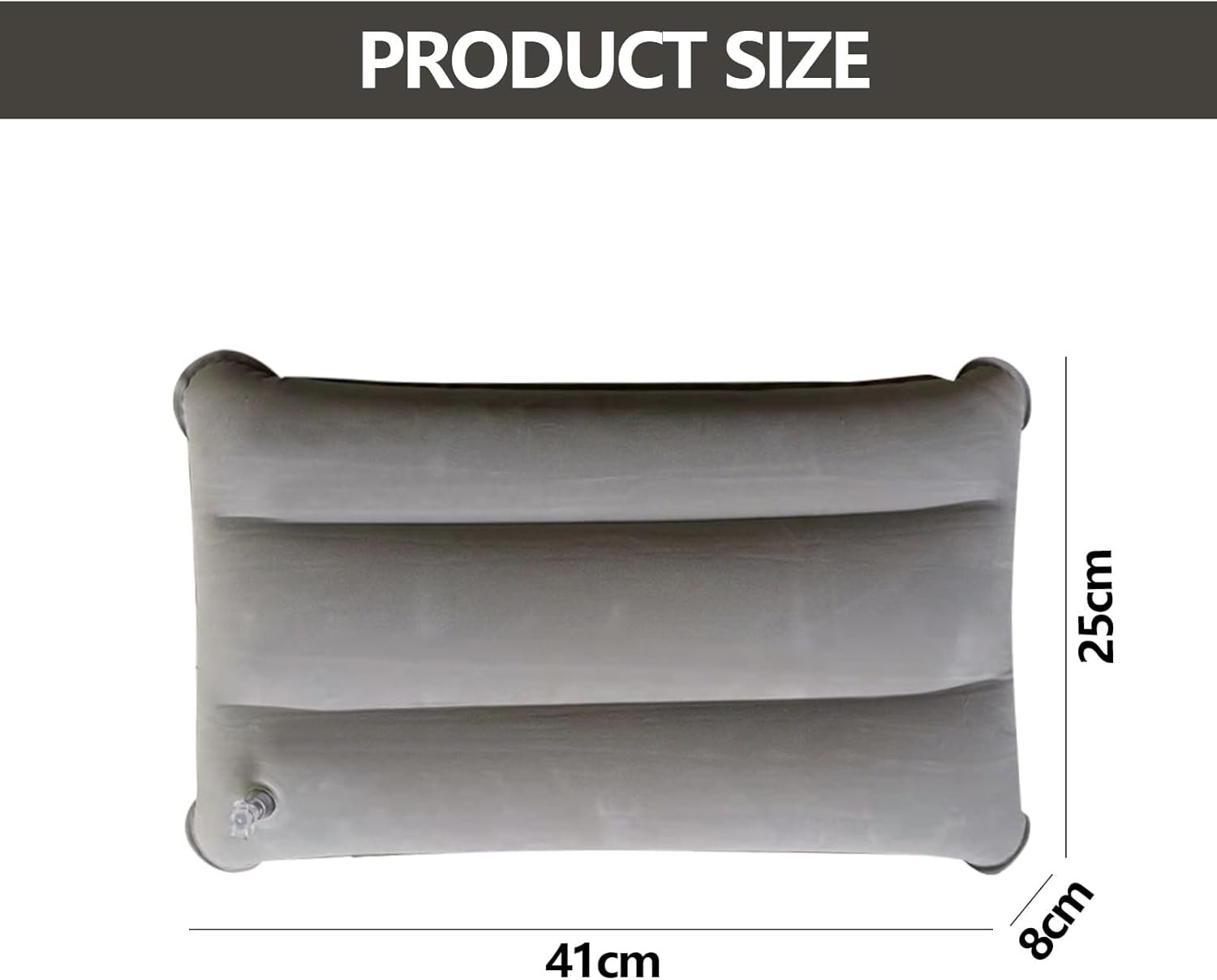 Inflatable Pillow,Set of 2 Ultralight Inflatable Camping Pillows for Sleeping and Travel,Compact and Comfortable Camp Pillows for Traveling,Hiking,Camping,Napping,Neck Lumbar Support (Gray) - Image 2