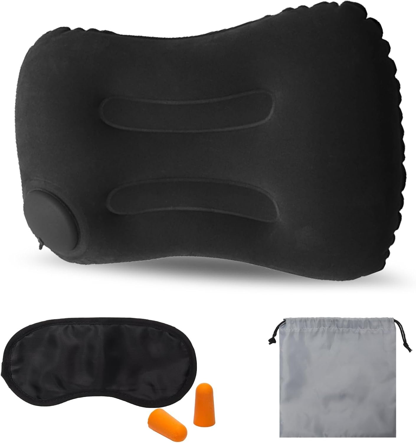 Inflatable Pillow Set, Ultralight Inflatable Camping Pillow, Portable Beach Pillow, Inflatable for Neck and Lumbar Support for Camping, Backpacking, Hiking