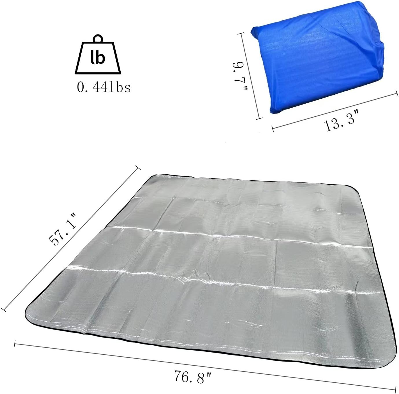 Outdoor Double-Sided Moisture-Proof Aluminum Foil Foam Pad Waterproof and Insulating Foil Mat Picnic Mat Camping Mat for Beach Tent and Camping - Image 2