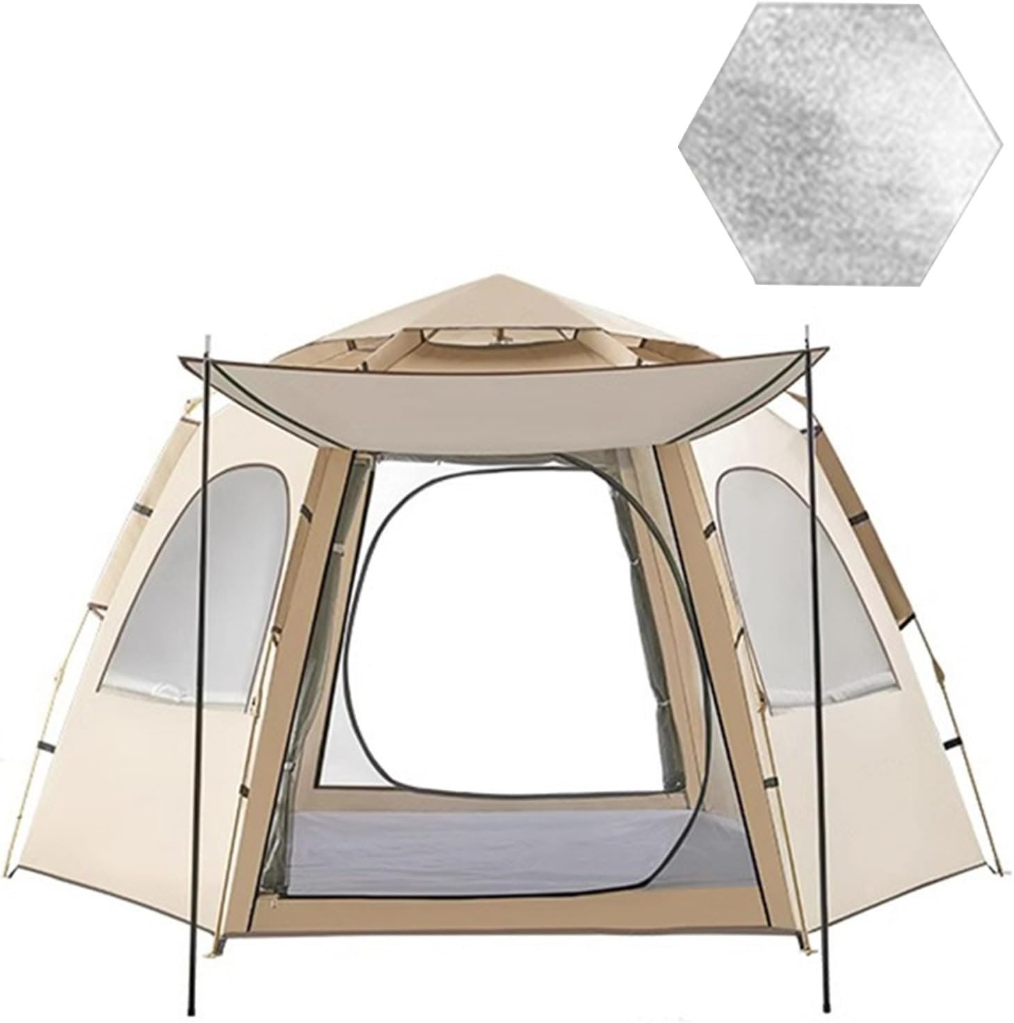Camping Tent with Porch, Family Tent with Spacious Space, Water Resistant, Excellent Ventilation for Camping Outdoor Party Gathering