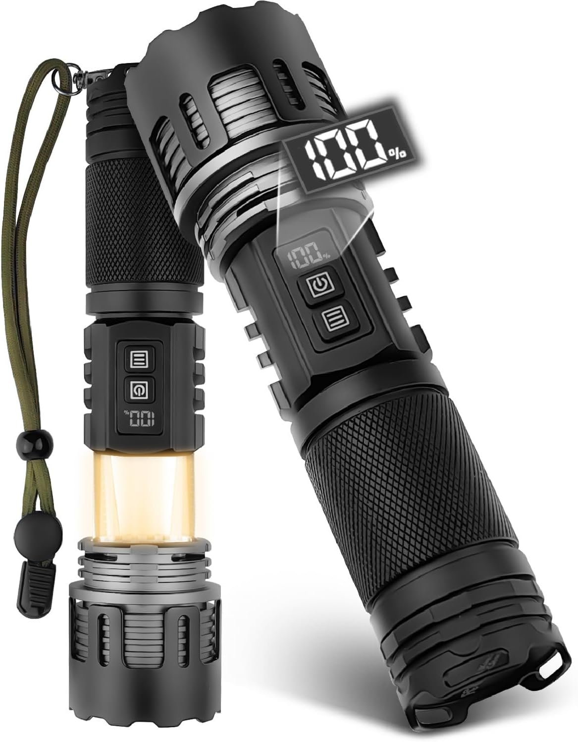 Rechargeable Flashlight, 4+6 Modes Zoomable Flashlights, Super Bright 20000 High Lumens Flash Lights, LED Tactical Flash Light for Home Emergencies, Gifts for Valentine's Day for Men Adults