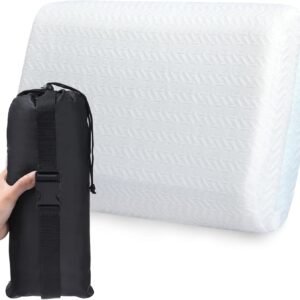 Travel Pillow, Camping Pillow with Washable Cover,Portable Memory Foam Pillow, Ergonomic Supportive Pillow with Carry Bag,Ideal for Travel, Backpacking, Hiking, Airplane and Car-M